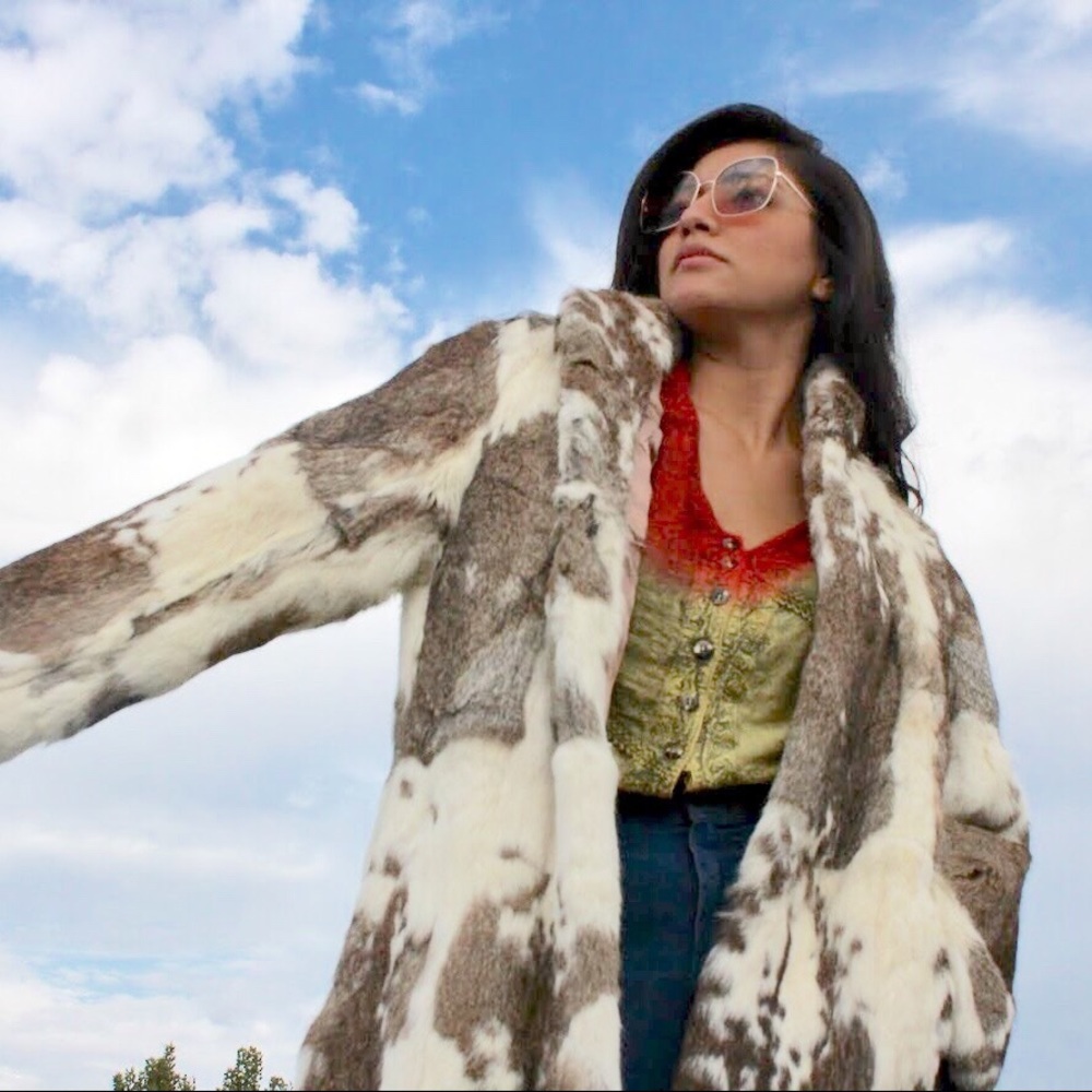 Spotted Rabbit Fur Jacket - Picture 2 of 4